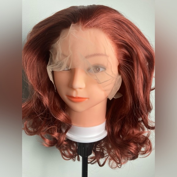 Short Bob Auburn Hair Lace Wigs - Picture 11 of 12